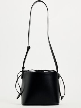 Zara Black Drawstring Bag with Shoulder Straps